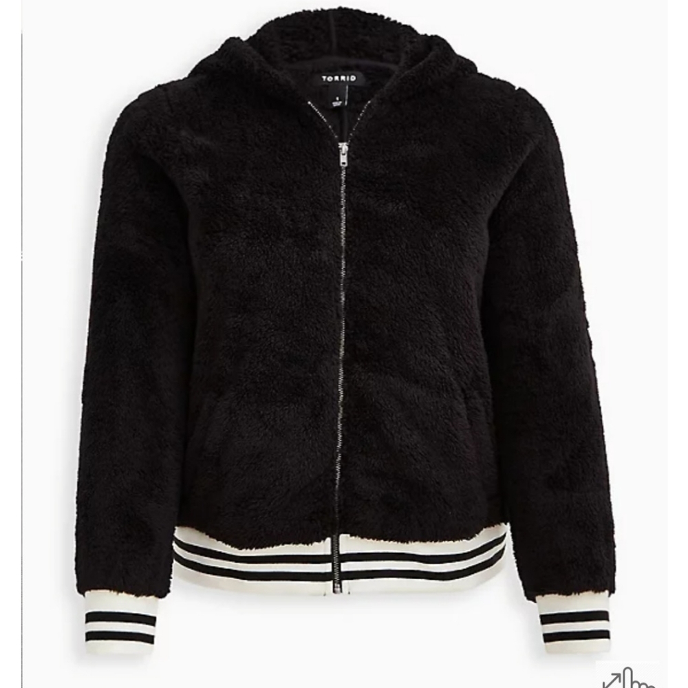 Black Sherpa Jacket from Torrid, Size 2X (18W/20W)